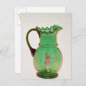 Mary Gregory green jug met ontslagen enamel Briefkaart (Voorkant / Achterkant)