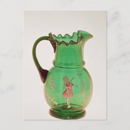 Mary Gregory green jug met ontslagen enamel Briefkaart (Voorkant)
