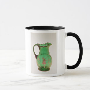 Mary Gregory green jug met ontslagen enamel Mok