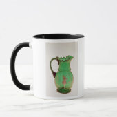 Mary Gregory green jug met ontslagen enamel Mok (Links)