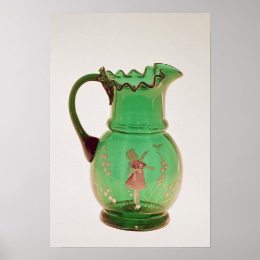 Mary Gregory green jug met ontslagen enamel Poster (Voorkant)