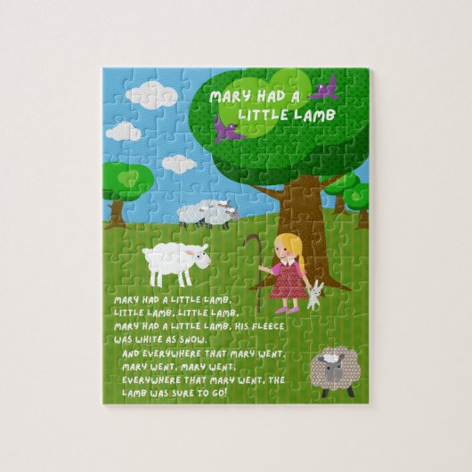 Mary Had a Little Lamb Rijmpje Puzzel (Verticaal)