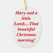 Mary had een klein lammetje - kerstversiering keramisch ornament (Achterkant)