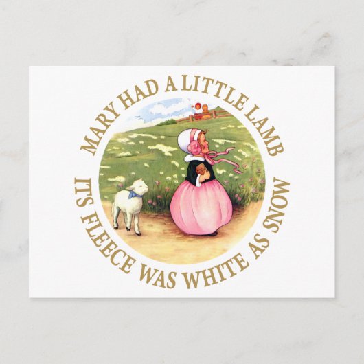 Mary had een kleine lamp briefkaart (Voorkant)