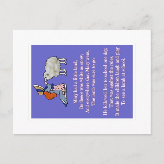 Mary had een kleine lamp briefkaart (Voorkant)