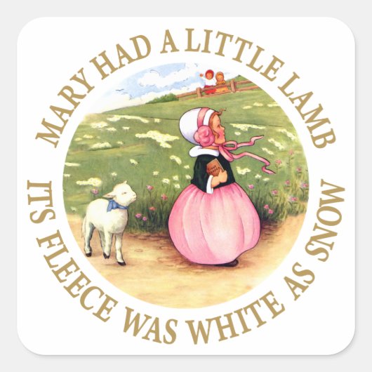 Mary had een kleine lamp vierkante sticker (Voorkant)