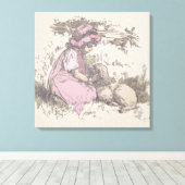 Mary had een kleine lampzuster Rhyme Canvas Afdruk (Insitu (Houten vloer))