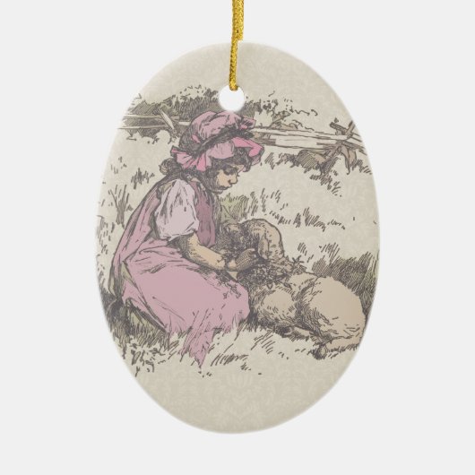 Mary had een kleine lampzuster Rhyme Keramisch Ornament (Voorkant)