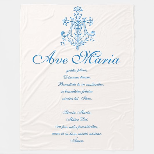 Mary Hail Mary Ave Maria Prayer Fleece Deken (Voorkant)