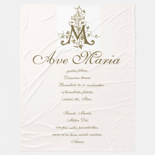 Mary Hail Mary Ave Maria Prayer Fleece Deken (Voorkant)