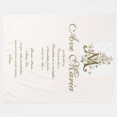 Mary Hail Mary Ave Maria Prayer Fleece Deken (Voorkant (Horizontaal))