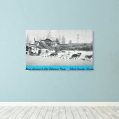 Mary Hansen en Siberiërs met vliegtuig Canvas Afdruk (Insitu (Houten vloer))