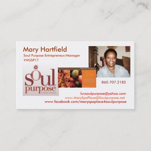 Mary Hartfield Soul Purpose Visitekaartje (Voorkant)
