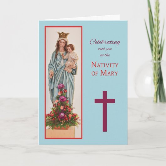 Mary Heilige Moedernativiteit Feast Day Blessings Kaart (Voorkant)