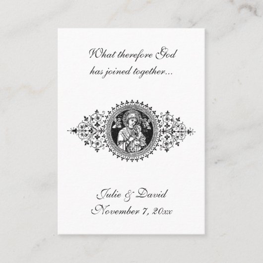 Mary Herdenking van katholieke bruiloft Visitekaartje (Voorkant)