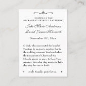 Mary Herdenking van katholieke bruiloft Visitekaartje (Achterkant)