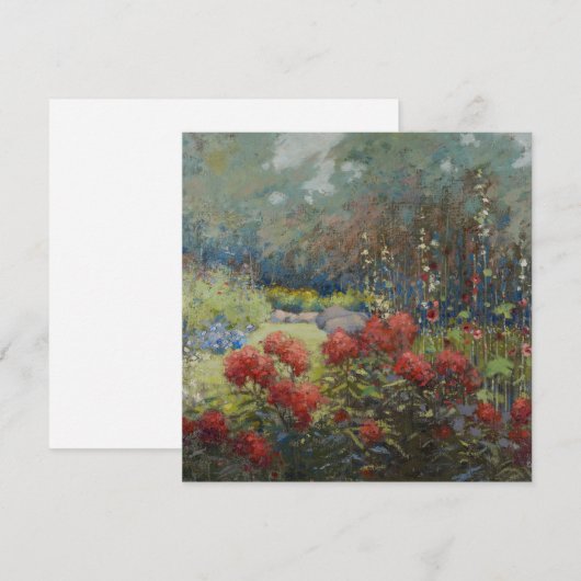 Mary Hiester Reid - een tuin in september Feestdagenkaart (Voorkant / Achterkant)