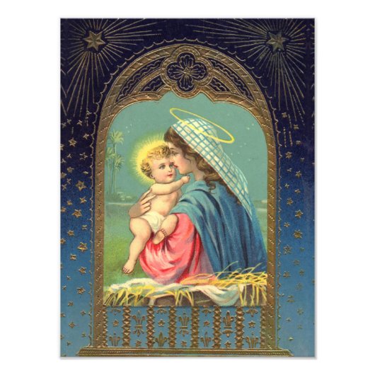 Mary Holding Baby Jesus Foto Print Foto Afdruk (Voorkant)