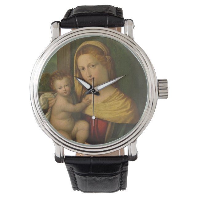 Mary Holding Baby Jesus Horloge (Voorkant)