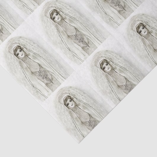 Mary in de Grotto Tissuepapier (Detail)