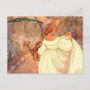 Mary in haar tuin briefkaart