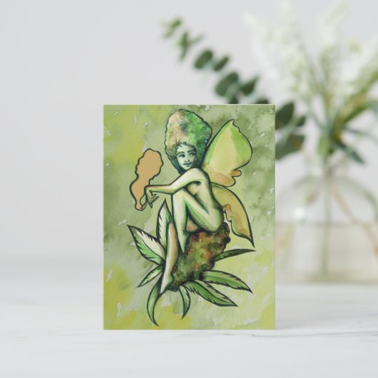 Mary Jane Fairy Green Goddess Toker Briefkaart (Staand voorkant)