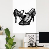 Mary Jane Heels Mode Sketch Poster (Thuiskantoor)