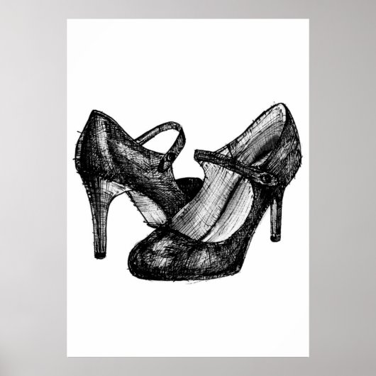 Mary Jane Heels Mode Sketch Poster (Voorkant)