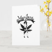 Mary Jane Puff Pass Vrouw Kunstwerk Zwart Kaart (Gele Bloem)