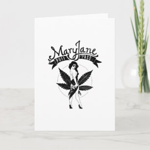 Mary Jane Puff Pass Vrouw Kunstwerk Zwart Kaart