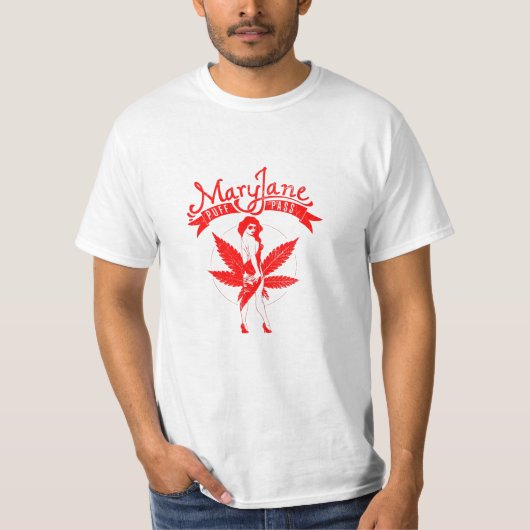 Mary Jane Puff Pass Woman Artwork rood T-shirt (Voorkant)