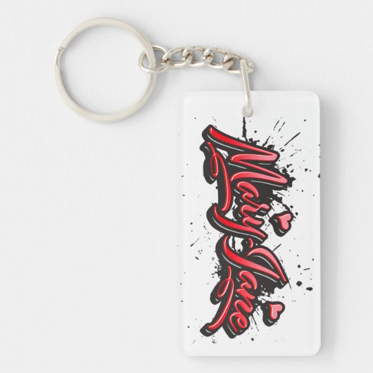 Mary-Jane red Heart Graffiti Schlüsselanhänger Sleutelhanger (Voorkant)