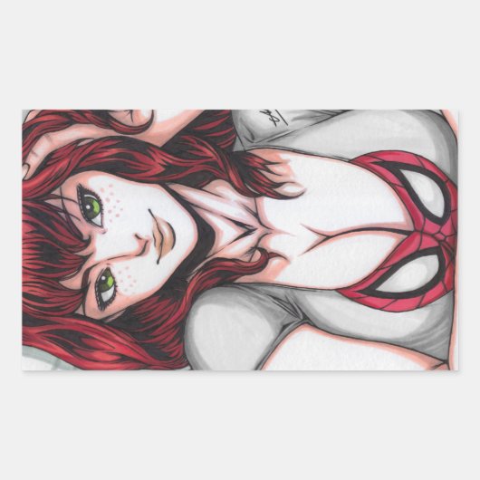 Mary Jane Watson Rechthoekige Sticker (Voorkant)