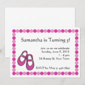 Mary Janes Birthday Party Invitation Kaart (Voorkant / Achterkant)