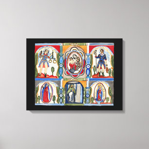 Mary Jesus Christus Religieuze volkskunst Schilder Canvas Afdruk