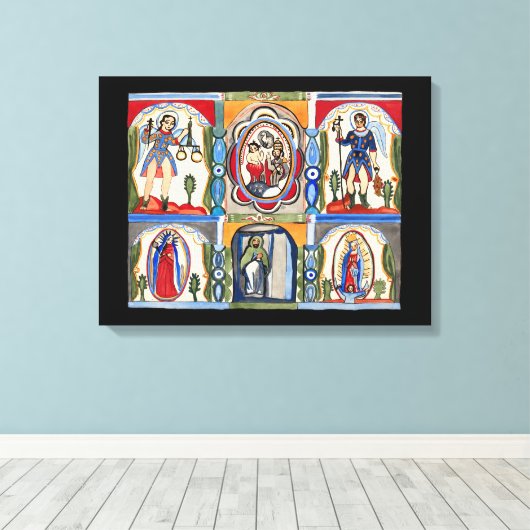 Mary Jesus Christus Religieuze volkskunst Schilder Canvas Afdruk (Insitu (Houten vloer))