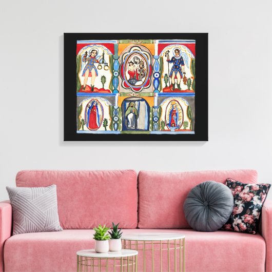 Mary Jesus Christus Religieuze volkskunst Schilder Canvas Afdruk (Insitu (Woonkamer))