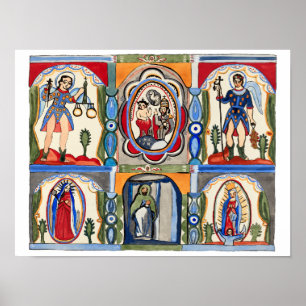 Mary Jesus Christus Religieuze volkskunst Schilder Poster