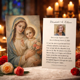 Mary Jesus Funeral Memorial Prayer Holy Card Visitekaartje