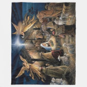 MARY, JESUS, JOSEPH, MANGER FLEECE DEKEN (Voorkant)