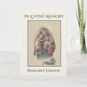 Mary Jesus Lamb Roseskatholiek condoleances Bedankkaart