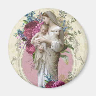 Mary Jesus Lamb Vintage, katholieke, verslaafde ma Magneet