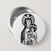 Mary & Jesus Ronde Button 7,6 Cm (Voorkant /achterkant)