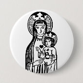 Mary & Jesus Ronde Button 7,6 Cm (Voorkant)