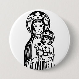 Mary & Jesus Ronde Button 7,6 Cm