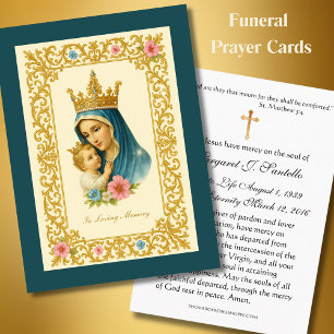 Mary Jesus rooms-katholieke begrafenis Heilige Kaa Visitekaartje
