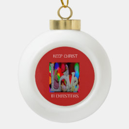 Mary Joseph Baby Jesus Love Coloured Circles Keramische Bal Ornament