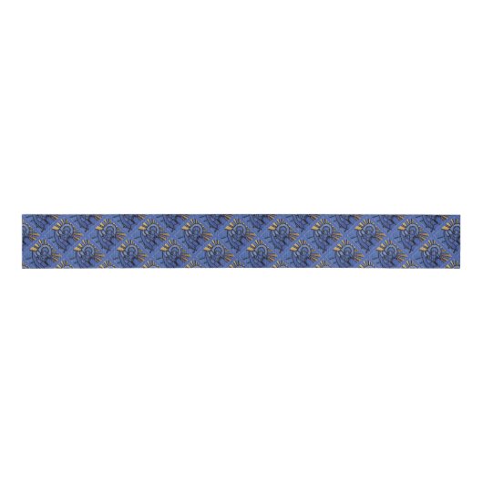 Mary Joseph Baby Jesus Religieuze Kerstblauw Grosgrain Lint (Voorkant)