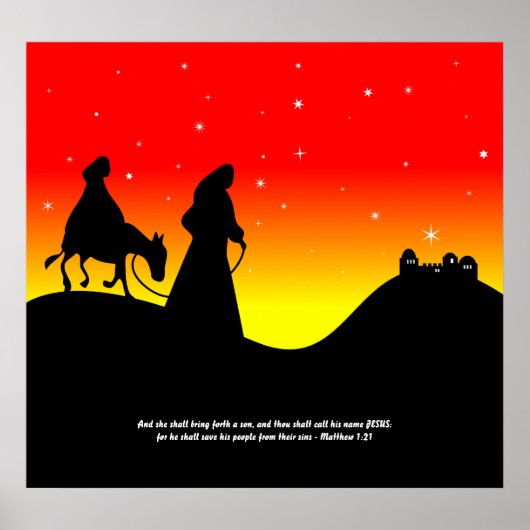 Mary & Joseph, Bijbelscriptie Verse Poster (Voorkant)
