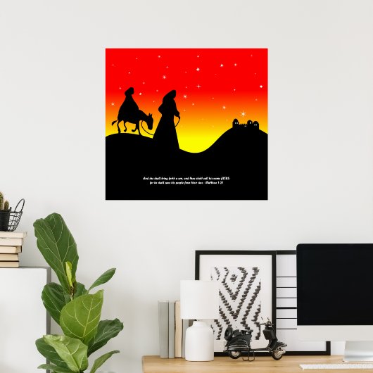 Mary & Joseph, Bijbelscriptie Verse Poster (Thuiskantoor)